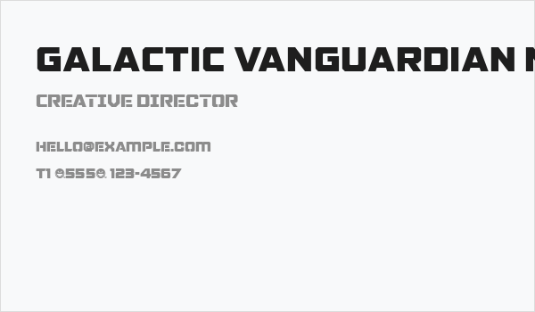 GALACTIC VANGUARDIAN NCV Business Card