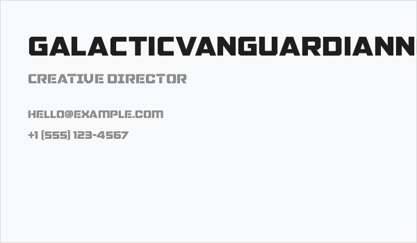 GALACTICVANGUARDIANNCV Business Card
