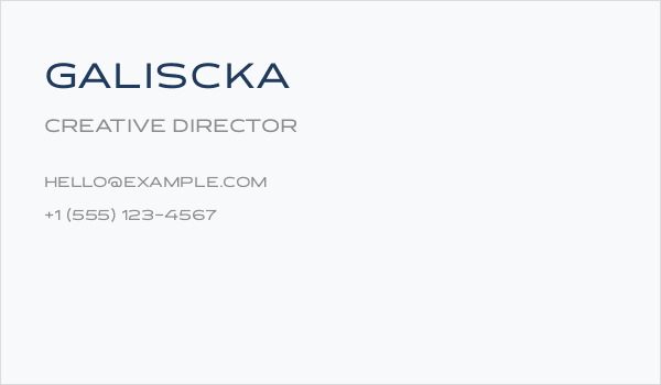 GALISCKA Business Card