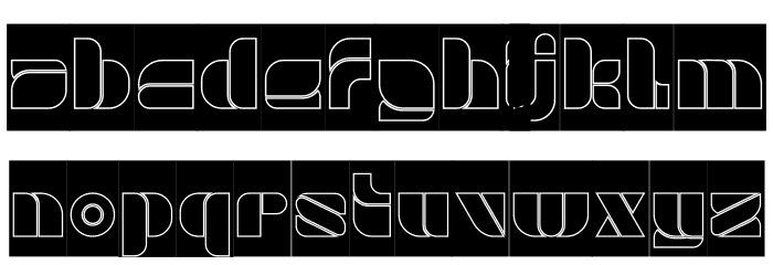 GAME PLAYER-Hollow-Inverse Font LOWERCASE