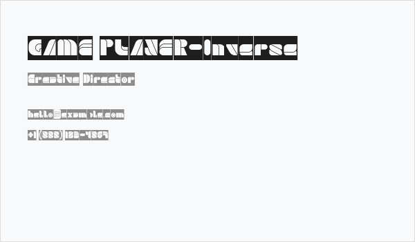 GAME PLAYER-Inverse Business Card