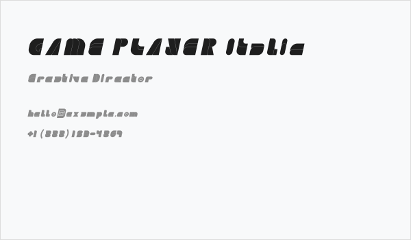 GAME PLAYER Italic Business Card