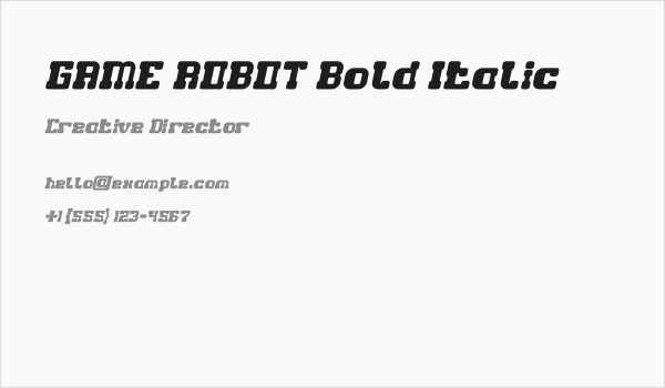 GAME ROBOT Bold Italic Business Card