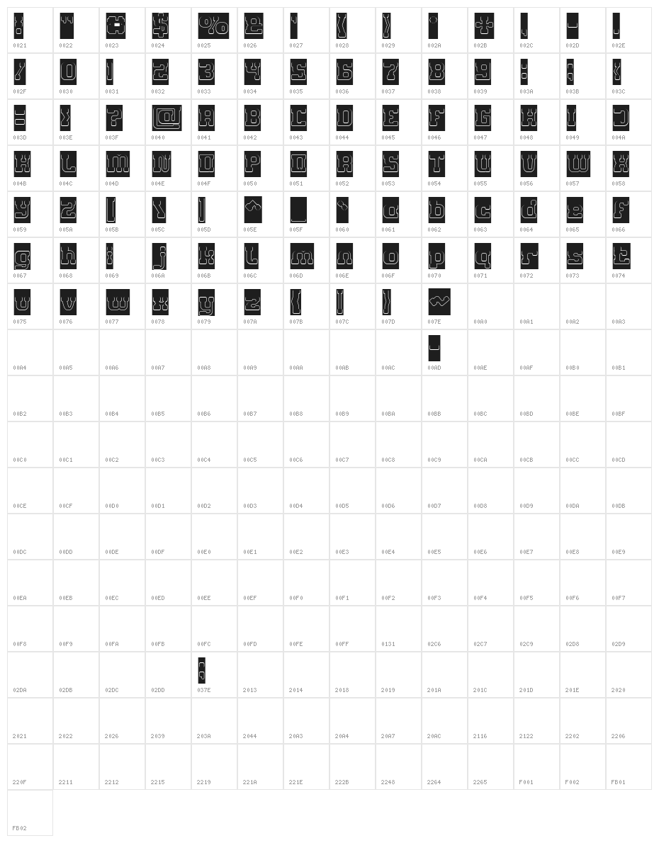 GAME ROBOT-Hollow-Inverse Character Map