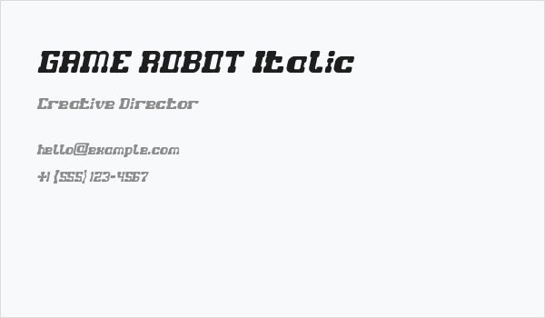 GAME ROBOT Italic Business Card