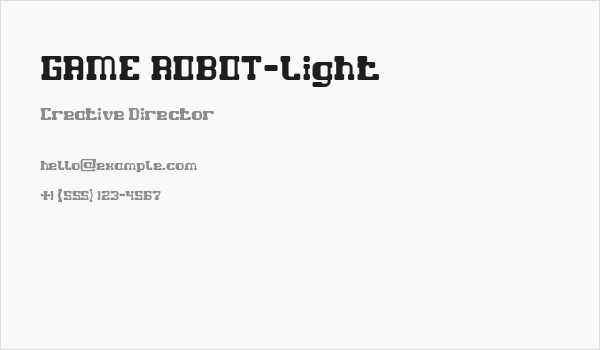 GAME ROBOT-Light Business Card