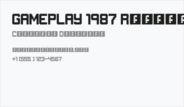 GAMEPLAY 1987 Regular Business Card