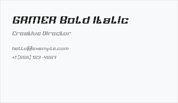 GAMER Bold Italic Business Card
