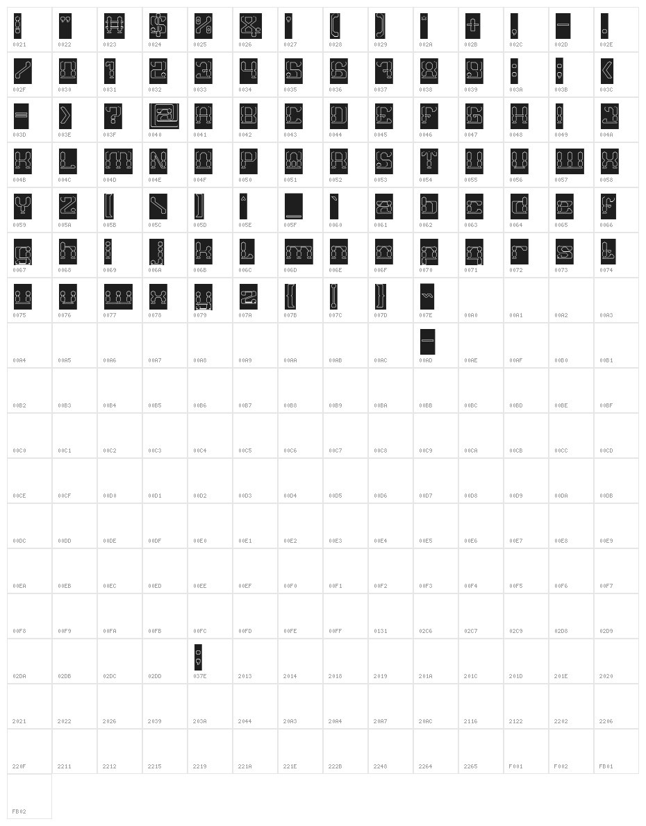 GAMER-Hollow-Inverse Character Map