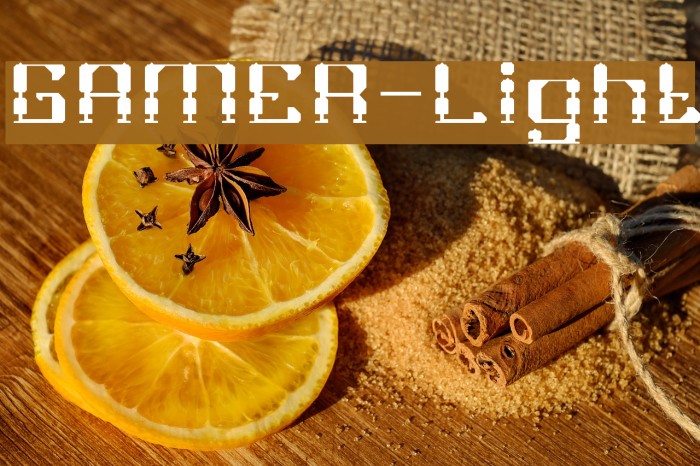 GAMER-Light Font examples