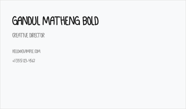 GANDUL MATHENG Bold Business Card