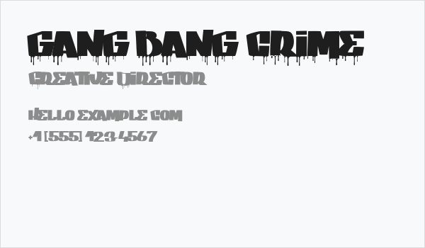GANG BANG CRIME Business Card
