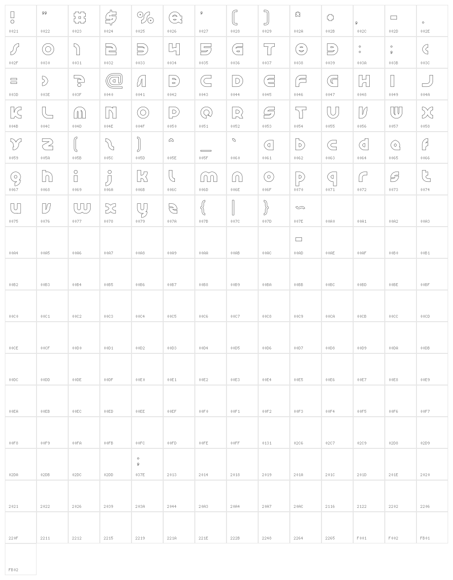 GAPHIC DESIGN-Hollow Character Map
