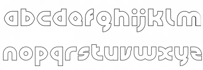 GAPHIC DESIGN-Hollow Caratteri MINUSCOLO