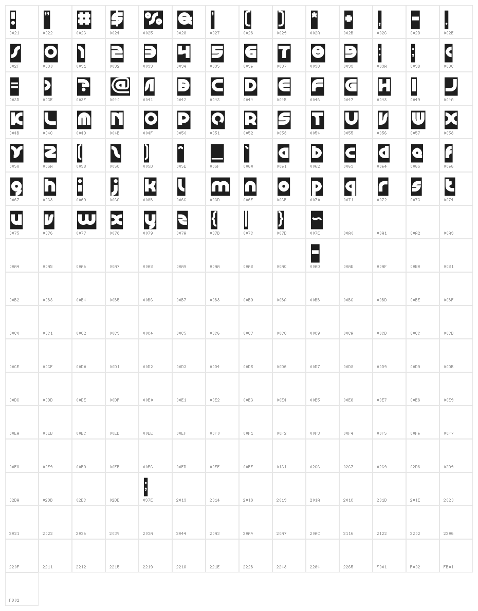 GAPHIC DESIGN-Inverse Character Map