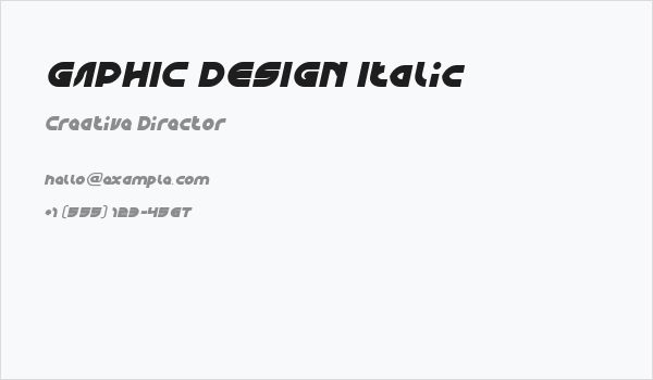 GAPHIC DESIGN Italic Business Card