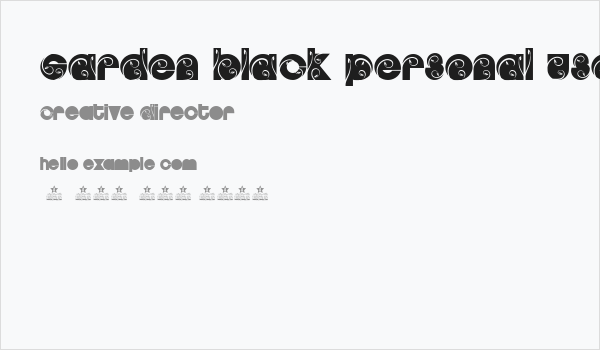 GARDEN BLACK PERSONAL USE Regular Business Card