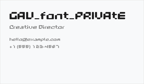 GAU_font_PRIVAtE Business Card