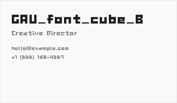 GAU_font_cube_B Business Card