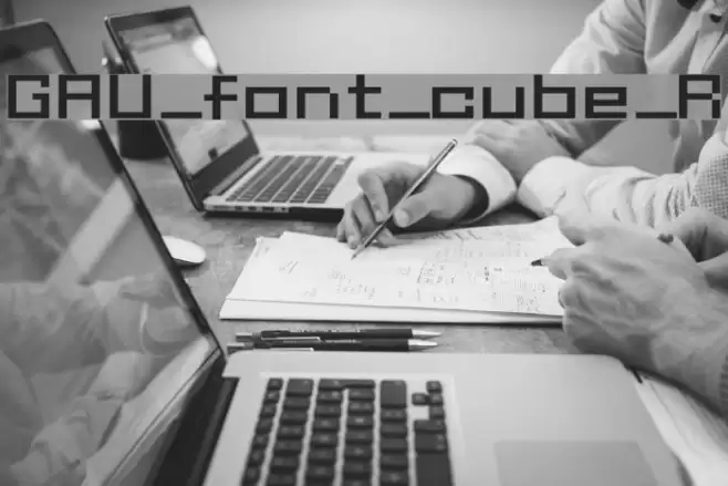 GAU_font_cube_R Fuentes examples