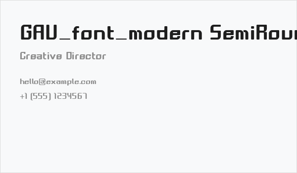GAU_font_modern SemiRound Business Card
