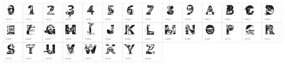 GAZA FONT Character Map