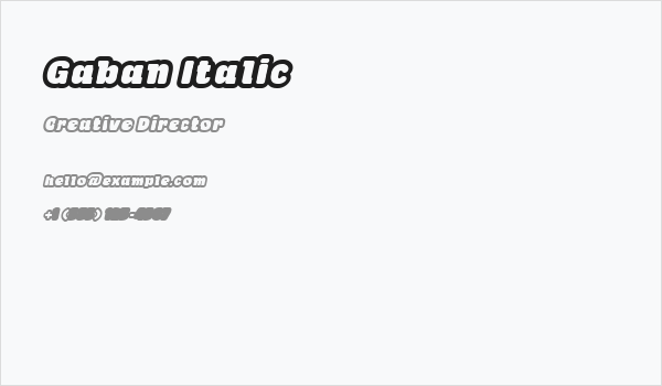 Gaban Italic Business Card