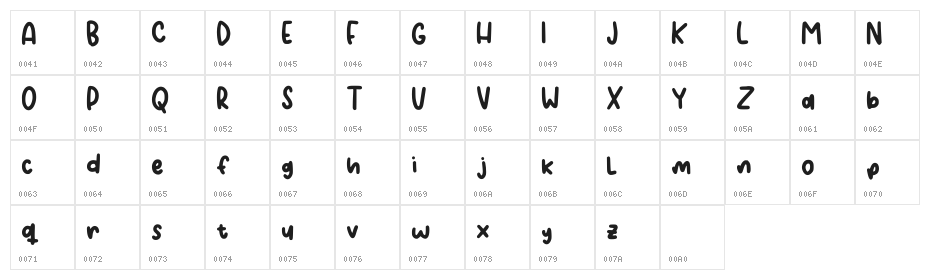 Gabi Estudies Regular Character Map