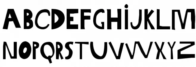 Gabi Sans Irregular Шрифта ВЕРХНИЙ
