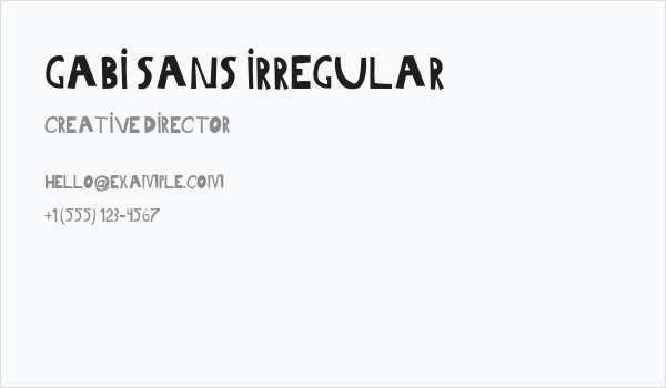 Gabi Sans Irregular Business Card