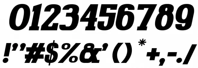 Gabriel Serif Bold Italic Font OTHER CHARS