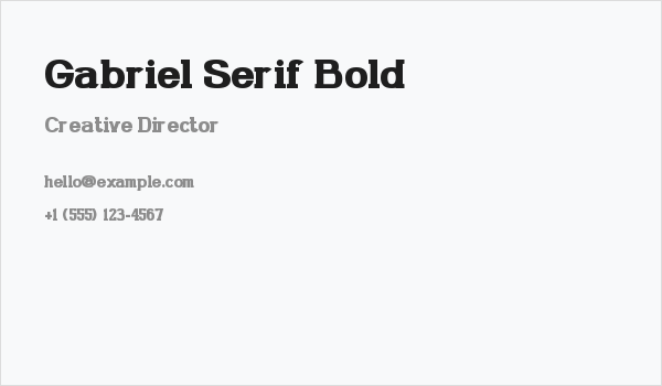 Gabriel Serif Bold Business Card