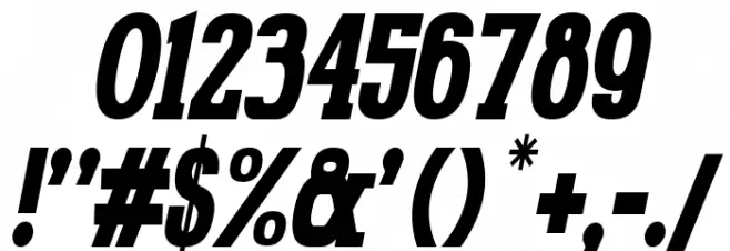 Gabriel Serif Condensed Bold Italic Font OTHER CHARS