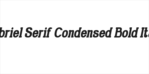 Gabriel Serif Condensed Bold Italic Logo