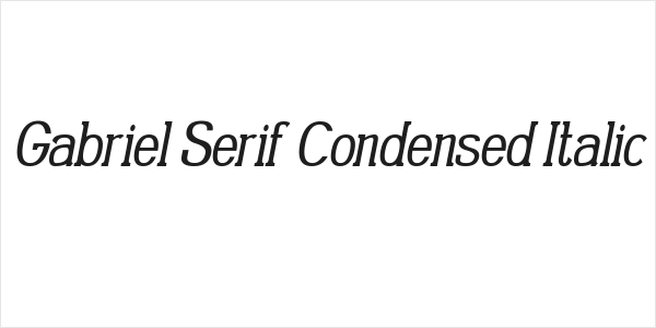 Gabriel Serif Condensed Italic Logo