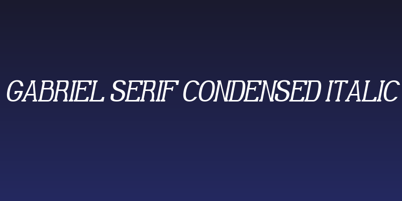 Gabriel Serif Condensed Italic Social Header