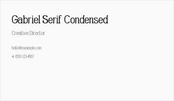 Gabriel Serif Condensed Business Card
