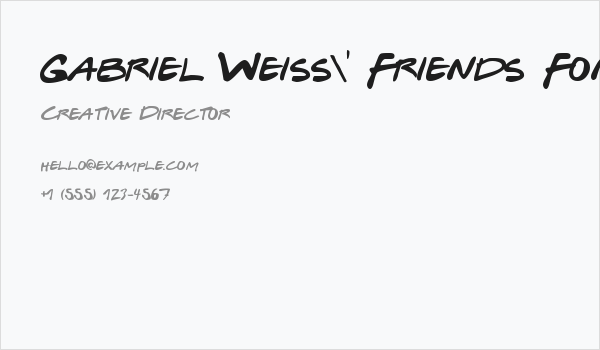 Gabriel Weiss' Friends Font Business Card