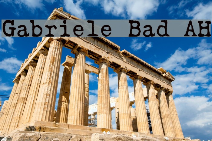 Gabriele Bad AH Font examples