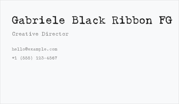 Gabriele Black Ribbon FG Regular Business Card