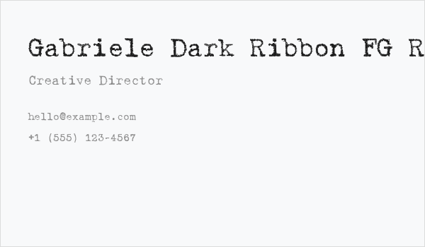 Gabriele Dark Ribbon FG Regular Business Card