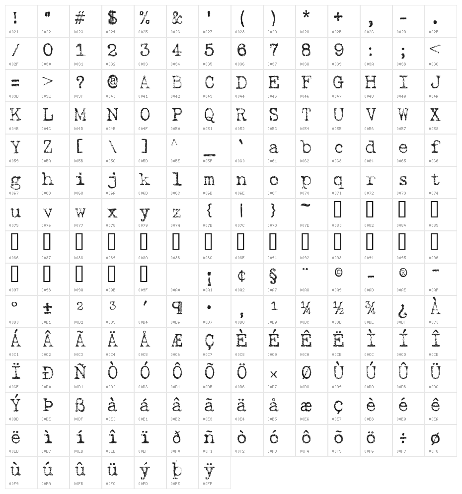 Gabriele Light Ribbon FG Regular Character Map