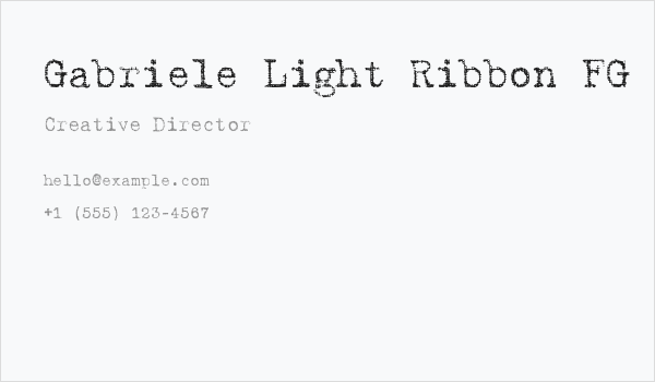 Gabriele Light Ribbon FG Regular Business Card