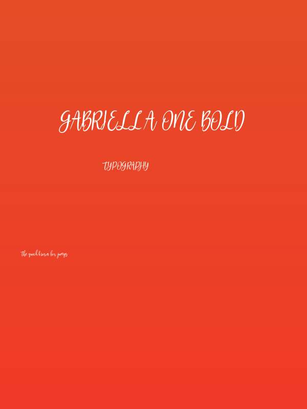 Gabriella One Bold Poster
