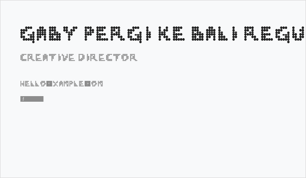 Gaby Pergi Ke Bali Regular Business Card