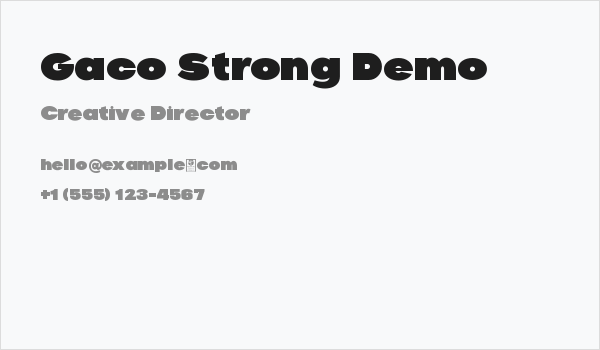 Gaco Strong Demo Business Card