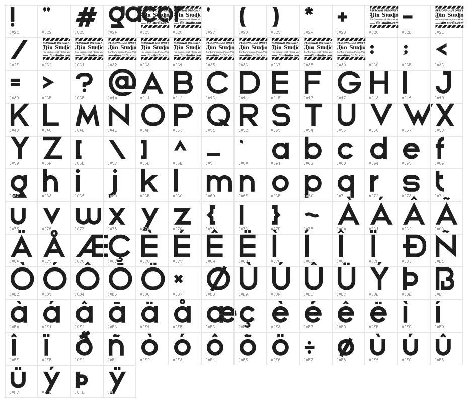 Gacor Personal Use Character Map