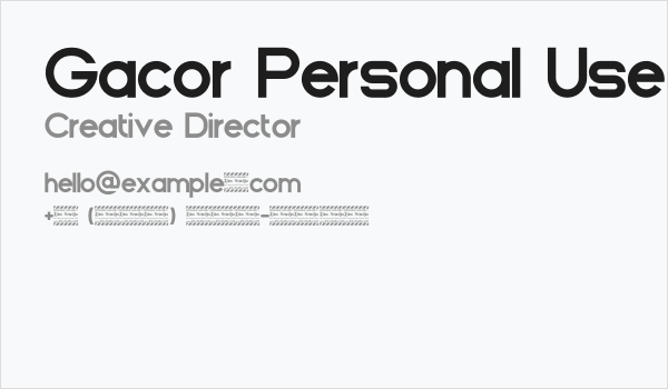 Gacor Personal Use Business Card