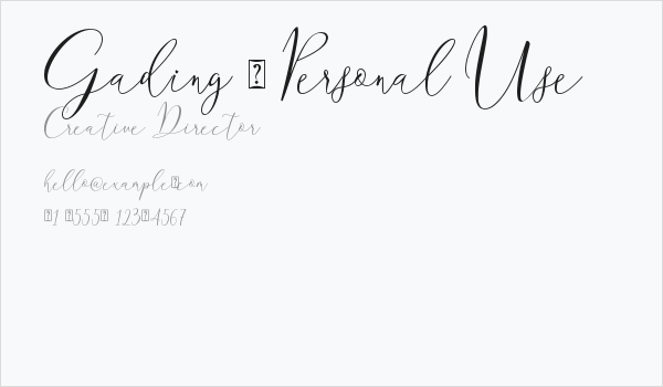 Gading - Personal Use Business Card