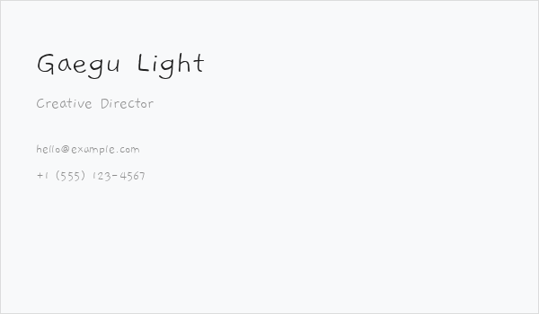 Gaegu Light Business Card